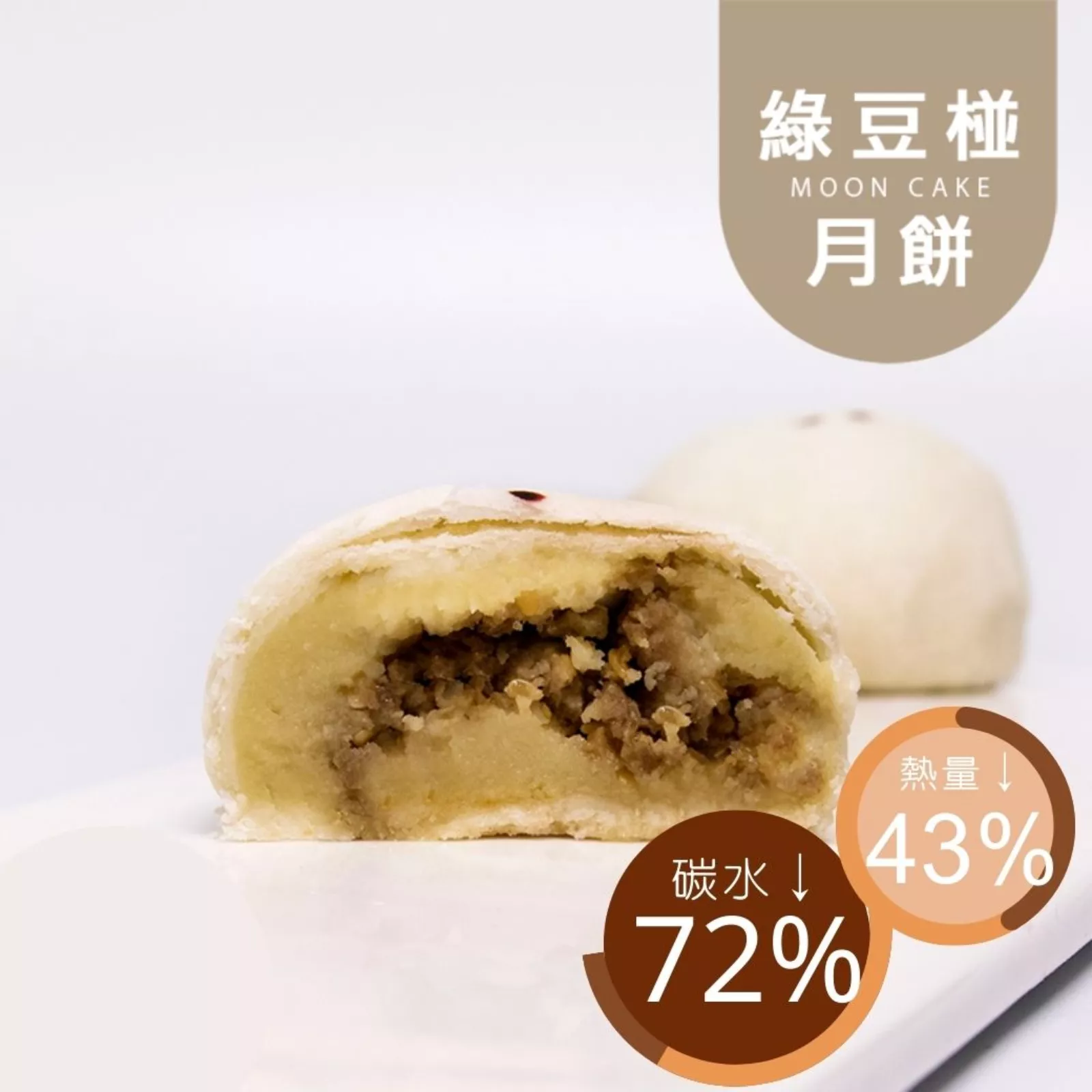 綠豆椪 月餅 四入禮盒 取代50%麵粉